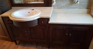 Mobile bagno in legno rustico cuoio contemporaneo